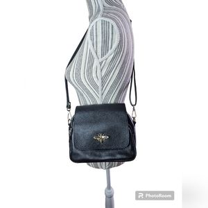 Jijou  Capri women's black cross body bag with gold hardware